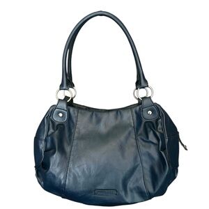 Y2K Navy Blue Shoulder Bag Medium faux 
Leather classic purse vintage style